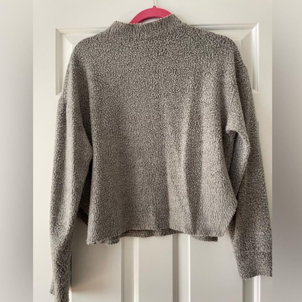 Gray turtleneck sweater